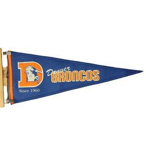 Winning Streak Sports Blue/Orange Denver Broncos Fabric Pennant Flag